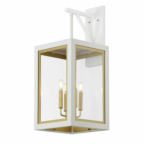 Maxim Lighting Neoclass 4-Light Outdoor Wall Light in White & Gold by Maxim Lighting 30056CLWTGLD