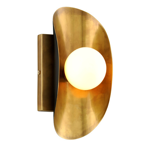 Corbett Lighting Hopper Vintage Brass & Black Brass Sconce
