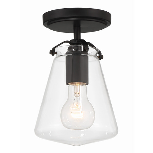 Crystorama Lighting Voss Matte Black Semi-Flushmount Light