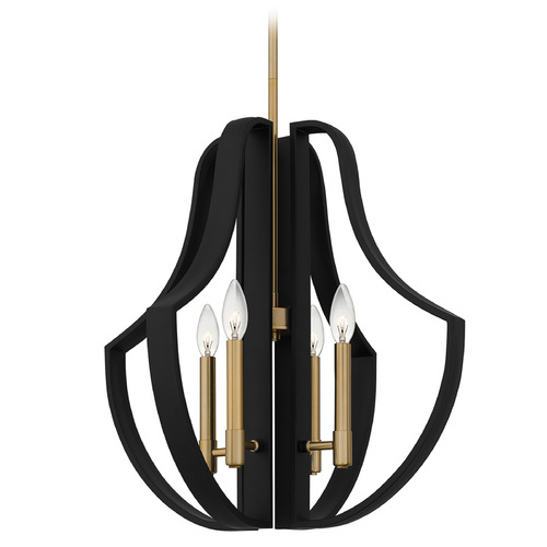 Quoizel Lighting Talia Matte Black & Gold Pendant Light