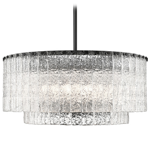 Z-Lite Glacier Matte Black Pendant Light with Drum Shade