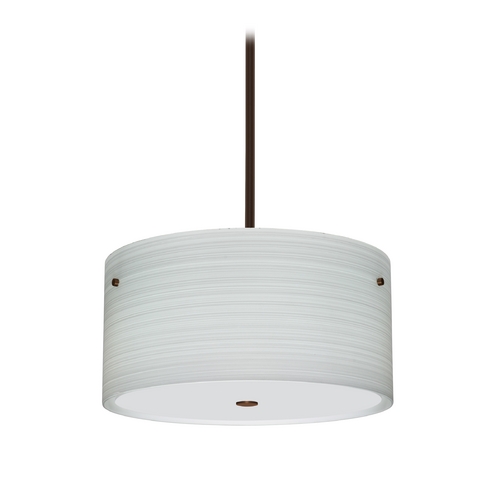 Besa Lighting Modern Pendant Light Grey Glass Bronze by Besa Lighting 1KT-4008KR-BR