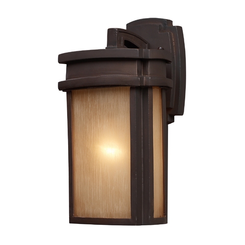 Elk Lighting Outdoor Wall Light with Beige / Cream Glass in Clay Bronze Finish 42140/1