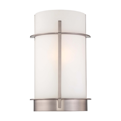 Sconce Wall Light with White Glass in Brushed Nickel by Minka Lavery
