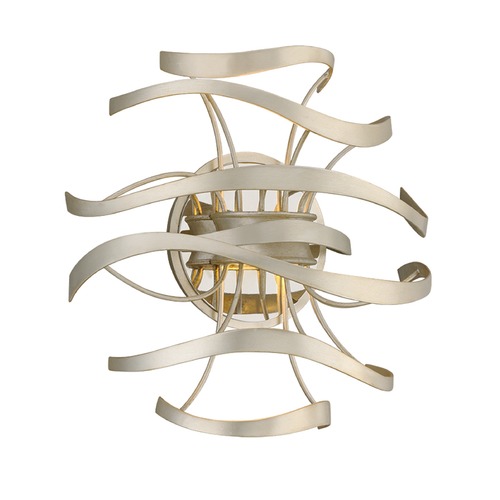 Corbett Lighting Corbett Lighting Calligraphy Silver Leaf and Polished Stainless Accents LED Sconce 213-12