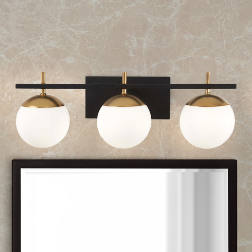 George Kovacs Lighting Alluria 3-Light Bath Light in Weathered Black & Autumn Gold by George Kovacs P1353-618