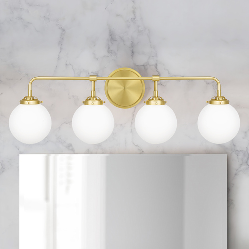 Quoizel Lighting Landry Satin Brass 4-Light Bathroom Light by Quoizel Lighting LRY8632Y