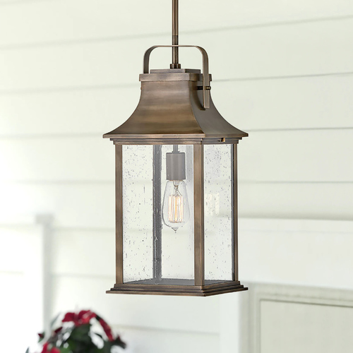 Hinkley Grant 19.75-Inch Burnished Bronze Outdoor Hanging Light by Hinkley Lighting 2392BU