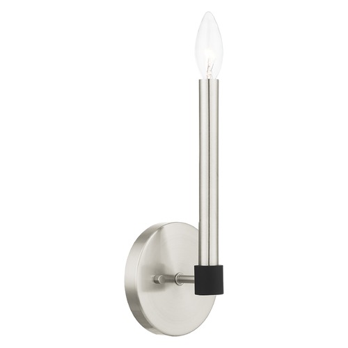 Livex Lighting Livex Lighting Karlstad Brushed Nickel with Black Accents Sconce 46881-91