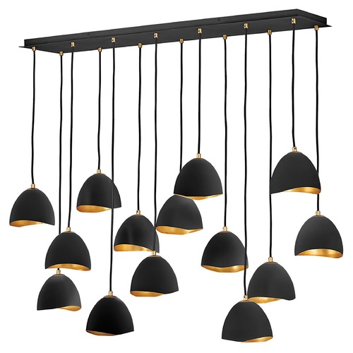 Hinkley Nula 14-Light Linear Chandelier in Shell Black by Hinkley Lighting 35909SHB