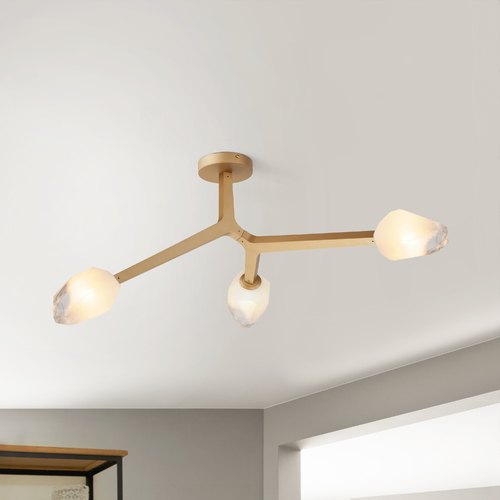 Blossom 3-Light LED Flush Mount in Natural Aged Brass by ET2 Lighting