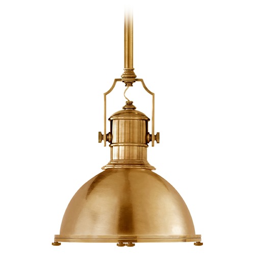 Visual Comfort Signature Collection E.F. Chapman Country Industrial Pendant in Brass by Visual Comfort Signature CHC5136ABAB