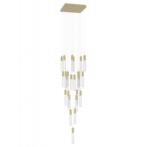 Avenue Lighting Original Glacier Brushed Brass LED Multi-Light Pendant with Rectangle Shade