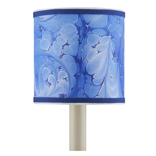 Blue Paper Drum Lamp Shade