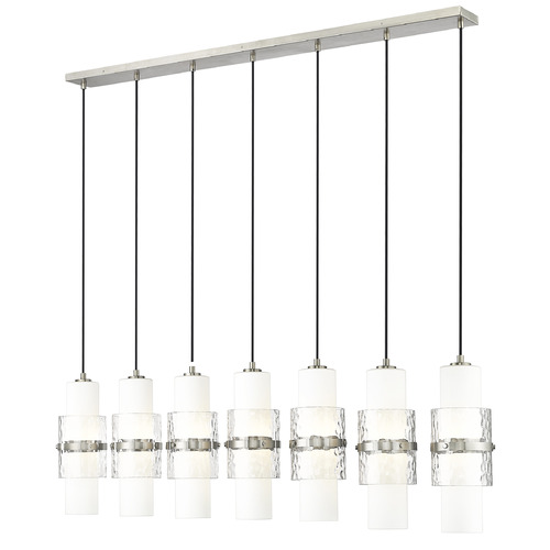 Z-Lite Z-Lite Cayden Brushed Nickel Multi-Light Pendant with Cylindrical Shade 1946P-7L-BN