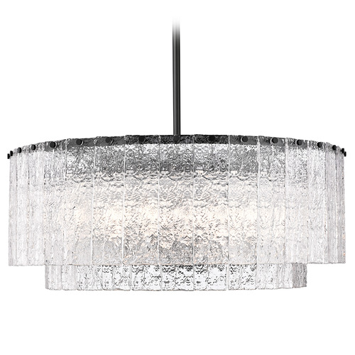 Z-Lite Glacier Matte Black Pendant Light with Drum Shade