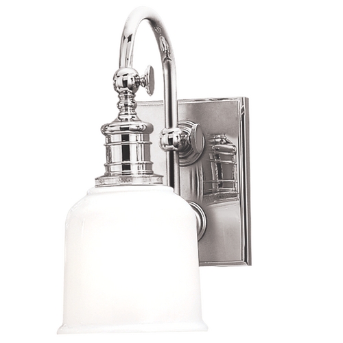 Keswick Wall Sconce in Chrome with Glossy Opal Glass by Hudson Valley Lighting
