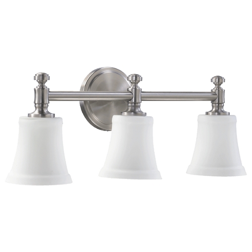 Quorum Lighting Satin Nickel Bathroom Light by Quorum Lighting 5122-3-65