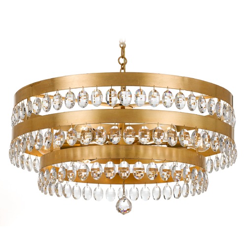 Crystorama Lighting Perla Antique Gold Pendant Light