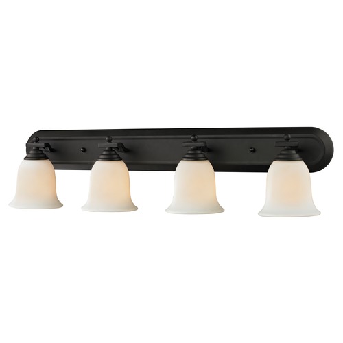 Z-Lite Lagoon Matte Black Bathroom Light by Z-Lite 703-4V-MB