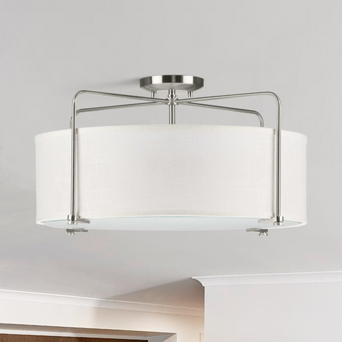 Progress Lighting Kempsey Brushed Nickel Semi-Flush Mount by Progress Lighting P350110-009