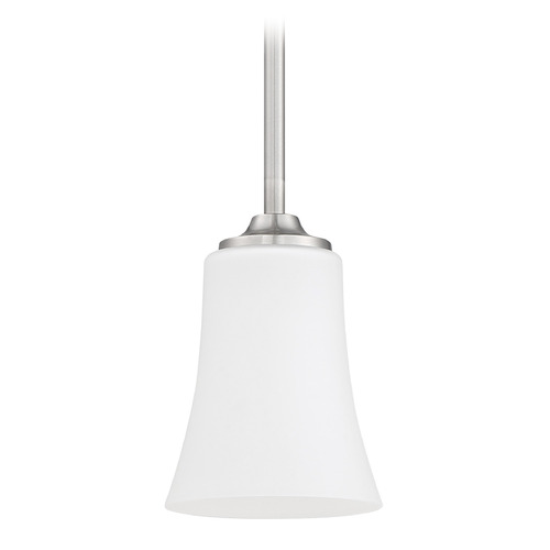 Craftmade Lighting Gwyneth Brushed Polished Nickel Mini Pendant by Craftmade Lighting 50491-BNK-WG