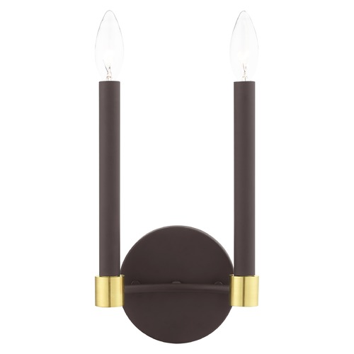 Livex Lighting Livex Lighting Karlstad Bronze with Satin Brass Accents Sconce 46882-07