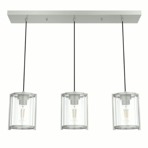 Hunter Fan Company Astwood Brushed Nickel Multi-Light Pendant with Cylindrical Shade
