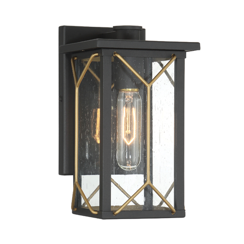 Hillside Manor 10-Inch Outdoor Wall Light in Coal & Gold by Minka