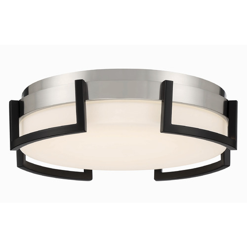 George Kovacs Lighting George Kovacs Bezel Set Coal & Brushed Nickel LED Flushmount Light P953-2-691-L