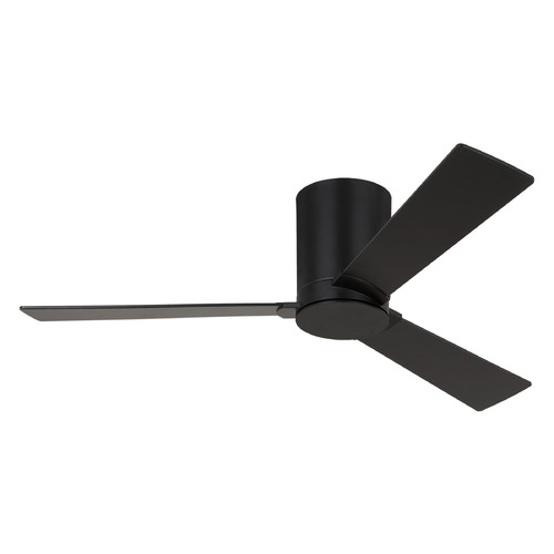 Visual Comfort Fan Collection Visual Comfort Fan Collection Rozzen 44 Hugger Midnight Black Ceiling Fan Without Light 3RZHR44MBK