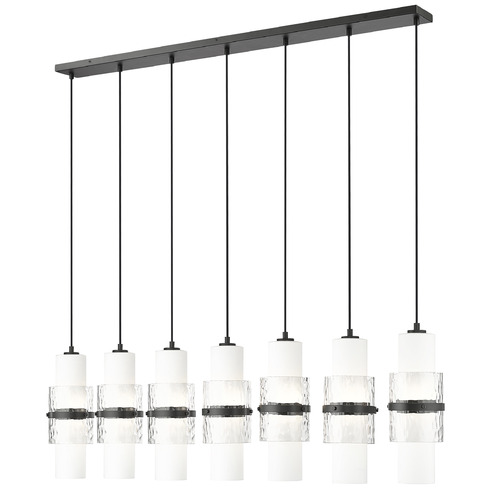 Z-Lite Z-Lite Cayden Matte Black Multi-Light Pendant with Cylindrical Shade 1946P-7L-MB
