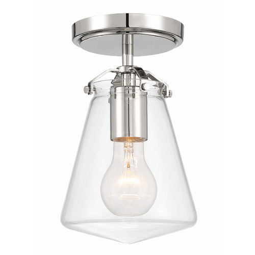 Crystorama Lighting Voss Polished Nickel Semi-Flushmount Light