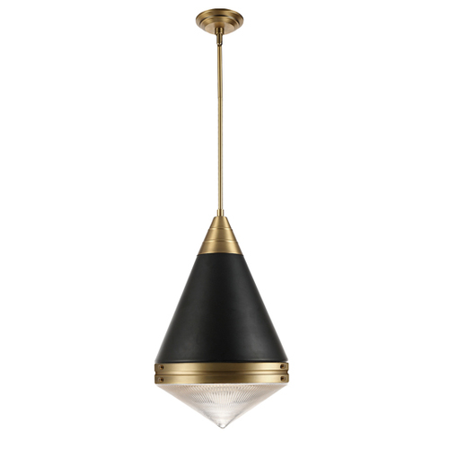 Hargreaves 13.50-Inch Pendant in Black & Brass by Maxim Lighting