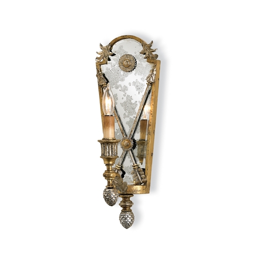 Napoli Wall Sconce in Gold Leaf & Silver Leaf by Currey & Company