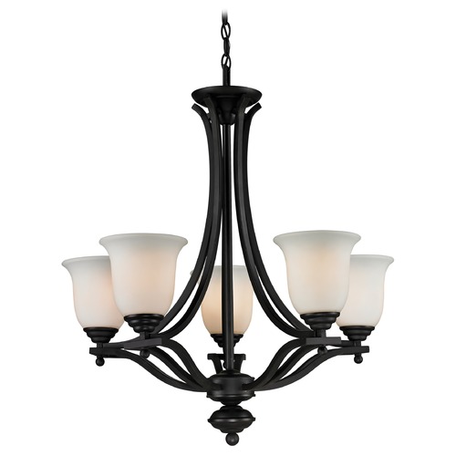 Z-Lite Lagoon Matte Black Chandelier by Z-Lite 703-5-MB