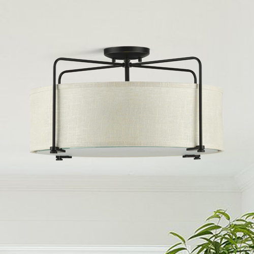 Kempsey Antique Bronze Semi-Flush Mount by Progress Lighting