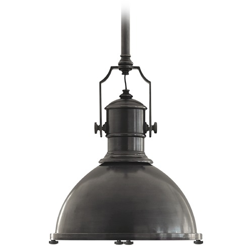 Visual Comfort Signature Collection E.F. Chapman Country Industrial Pendant in Bronze by Visual Comfort Signature CHC5136BZBZ