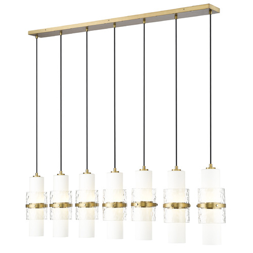 Z-Lite Z-Lite Cayden Modern Gold Multi-Light Pendant with Cylindrical Shade 1946P-7L-MGLD