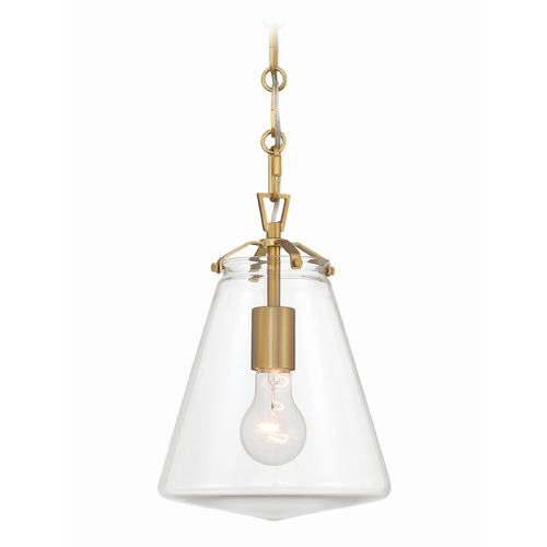 Crystorama Lighting Voss Luxe Gold Mini-Pendant Light with Conical Shade