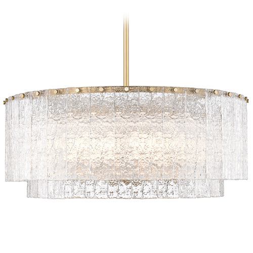 Z-Lite Glacier Modern Gold Pendant Light with Drum Shade