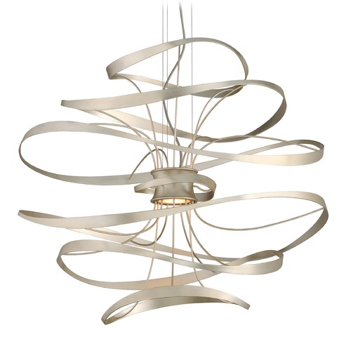 Silver Leaf LED Pendant in Silver by Corbett Lighting