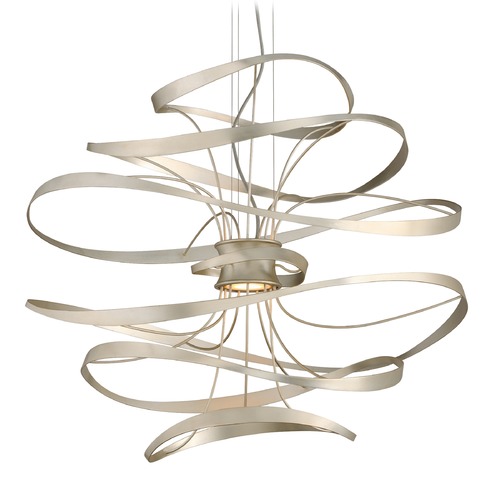 Corbett Lighting Silver Leaf LED Pendant in Silver by Corbett Lighting 213-43-SL/SS