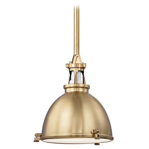 Hudson Valley Lighting Hudson Valley Lighting Massena Aged Brass Pendant Light with Bowl / Dome Shade 4614-AGB
