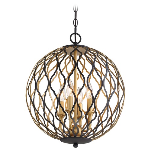 Minka Lavery Gilded Glam Sand Coal with Painted and Plated Honey Gold Pendant by Minka Lavery 2404-680