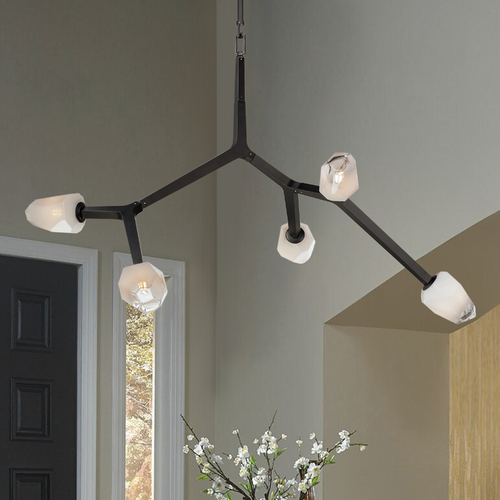 Blossom 5-Light LED Pendant in Black by ET2 Lighting