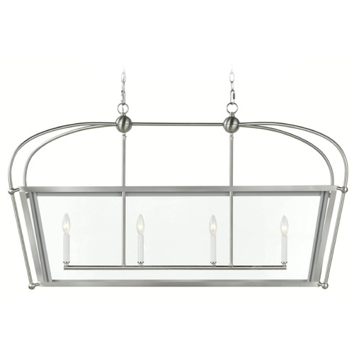 Visual Comfort Studio Collection Visual Comfort Studio Collection Charleston Brushed Nickel Island Light with Rectangle Shade 6691004-962