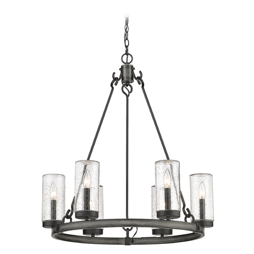 Marlow Ashen Barnboard Outdoor Chandelier by Z-Lite