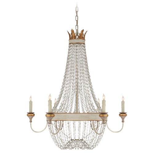 Julie Neill Entellina Vintage White Chandelier by Visual Comfort Signature