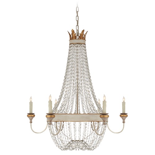 Visual Comfort Signature Collection Julie Neill Entellina Vintage White Chandelier by Visual Comfort Signature JN5016VWGCG